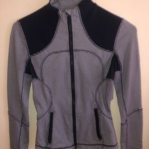 lululemon classic sport jacket, navy/white sz 4